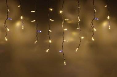 Фотография товара 'Teamprof Светодиодная бахрома 3х0.6м, мерцание, белый провод РЕЗИНА, теплая белая'