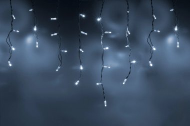 Фотография товара 'Teamprof Светодиодная бахрома 3х0.6м, мерцание, черный провод РЕЗИНА, белая'