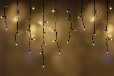 Фотография товара 'Teamprof Светодиодная бахрома 3х0.6м, мерцание, черный провод РЕЗИНА, теплая белая'