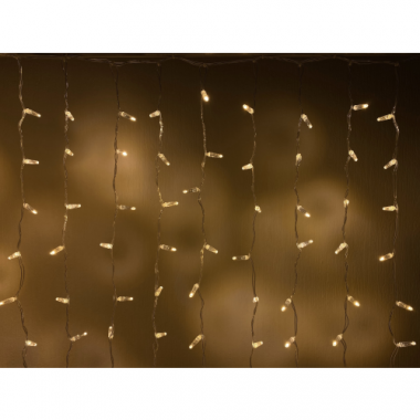 Фотография товара 'Teamprof Светодиодный занавес 2х1м, статика, прозрачный провод, теплый белый'