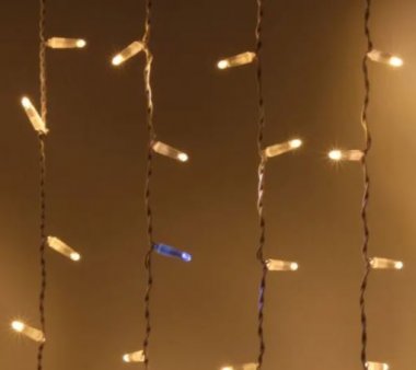 Фотография товара 'Teamprof Светодиодный занавес 2х1.5м, мерцание, белый провод, теплый белый'