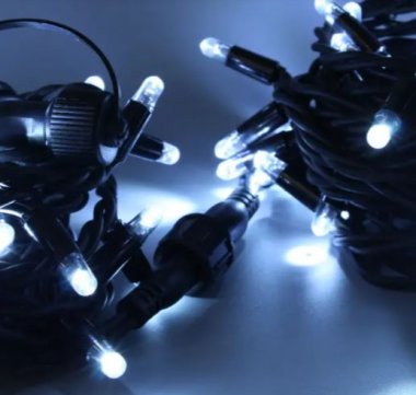 Фотография товара 'Teamprof Светодиодная гирлянда нить 10м, 220В, статика, черный провод'