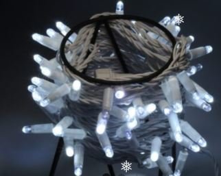 Фотография товара 'Teamprof Светодиодная гирлянда нить 10м, 24В, мерцание, белый провод'