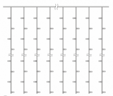 Фотография товара 'Teamprof Светодиодный занавес 2х1.5м, флэш, прозрачный провод, белый'