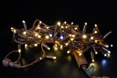 Фотография товара 'Teamprof Светодиодная гирлянда нить 10м, 24В, флэш, коричневый провод'