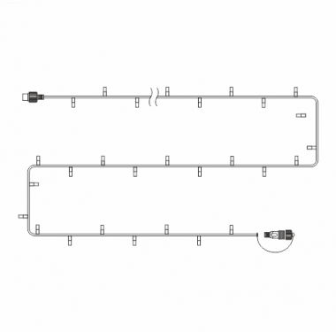 Фотография товара 'Teamprof 10 м, 220В, флэш, ТЁПЛ.БЕЛЫЙ, черная резина 2,3мм'