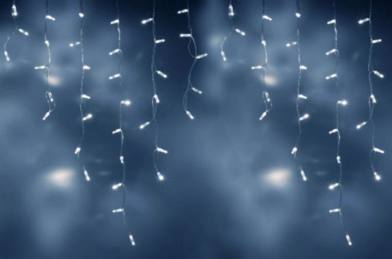 Фотография товара 'Teamprof Светодиодная бахрома 3х0.6м, статика, прозрачный провод, белая'