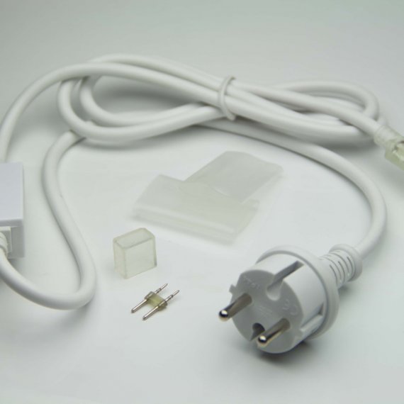 Фотография товара 'Teamprof TPF-220AC/DC-FX8*16D-1,5A-W Диодный мост для двустороннего гибкого неона 8х16 мм'