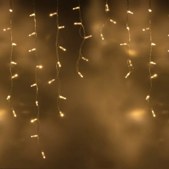 Фотография товара 'Teamprof Светодиодная бахрома 3х0.9м, статика, прозрачный провод, теплая белая'