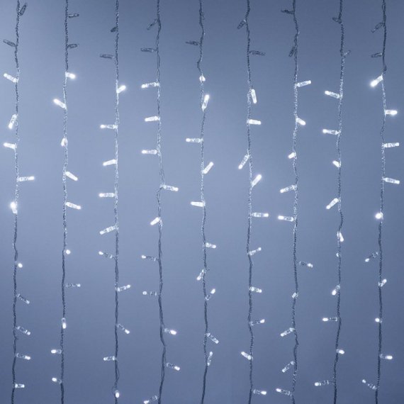 Фотография товара 'Teamprof Светодиодный занавес 2х1м, статика, прозрачный провод, белый'