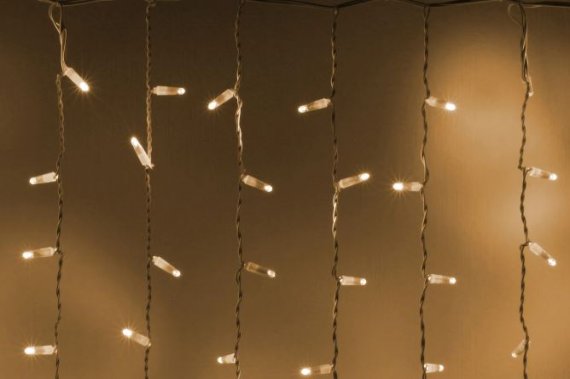 Фотография товара 'Teamprof Светодиодный занавес 2х1.5м, статика, белый провод, теплый белый'