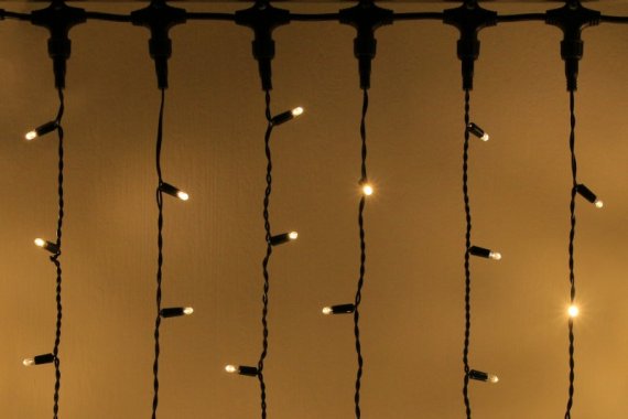 Фотография товара 'Teamprof Светодиодный занавес 2х6м, статика, черный провод, теплый белый'