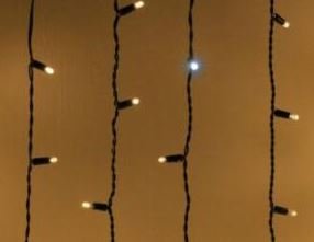 Фотография товара 'Teamprof Светодиодный занавес 2х9м, мерцание, белый провод, теплый белый'