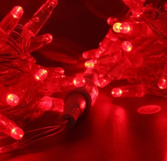 Фотография товара 'Teamprof Светодиодная гирлянда нить 10м, 220В, мерцание, белый провод'