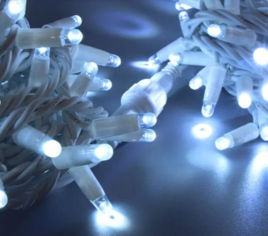Фотография товара 'Teamprof Светодиодная гирлянда нить 10м, 220В, статика, белый провод'