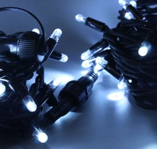 Фотография товара 'Teamprof Светодиодная гирлянда нить 10м, 220В, статика, черный провод'