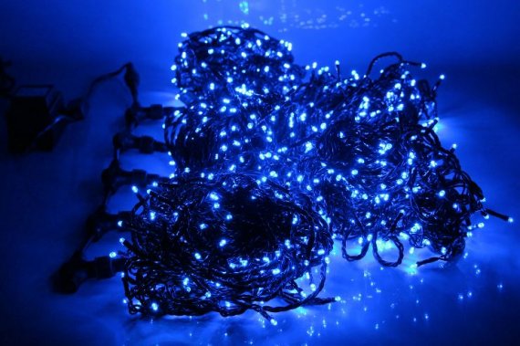 Фотография товара 'Teamprof Светодиодная гирлянда спайдер, 5 нитей по 20м, статика, черный провод'