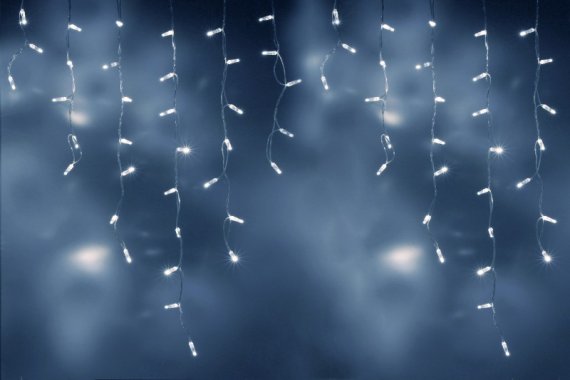 Фотография товара 'Teamprof Светодиодная бахрома 3х0.6м, флэш, прозрачный провод, белая'