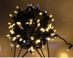 Фотография товара 'Teamprof Светодиодная гирлянда нить 10м, 24В, флэш, черный провод'