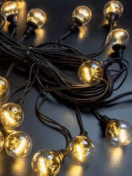 Фотография товара 'Teamprof Гирлянда Винтаж, 220В, черная резина, теплый белый'