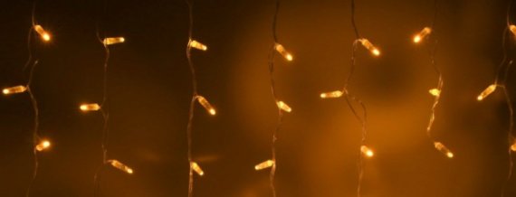 Фотография товара 'Teamprof Светодиодная бахрома 3х0.6м, статика, прозрачный провод, желтая'