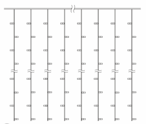 Фотография товара 'Teamprof Светодиодный занавес 2х1.5м, флэш, прозрачный провод, теплый белый'
