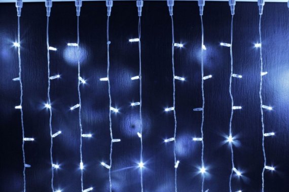 Фотография товара 'Teamprof Светодиодный занавес 2х2м, статика, прозрачный провод, белый'