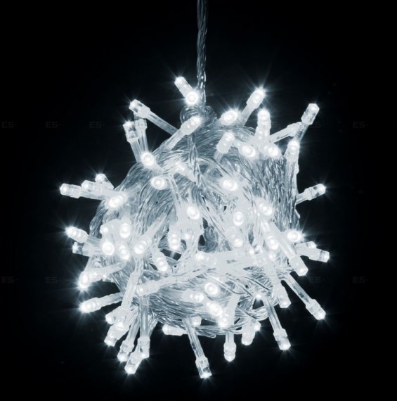 Фотография товара 'Teamprof Светодиодный занавес 2х3м, флэш, прозрачный провод, белый'