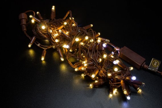 Фотография товара 'Teamprof Светодиодная гирлянда нить 10м, 24В, статика, коричневый провод'