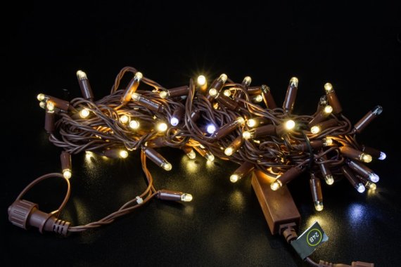 Фотография товара 'Teamprof Светодиодная гирлянда нить 10м, 24В, флэш, коричневый провод'