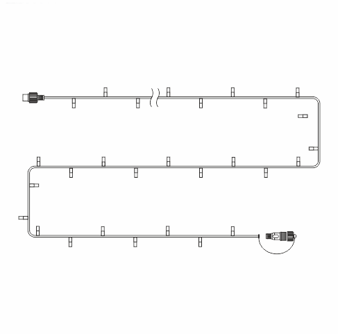 Фотография товара 'Teamprof 10 м, 220В, флэш, ТЁПЛ.БЕЛЫЙ, черная резина 2,3мм'