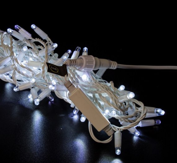 Фотография товара 'Teamprof Светодиодная гирлянда нить 10м, 24В, белая резина 2,3 мм, статика'