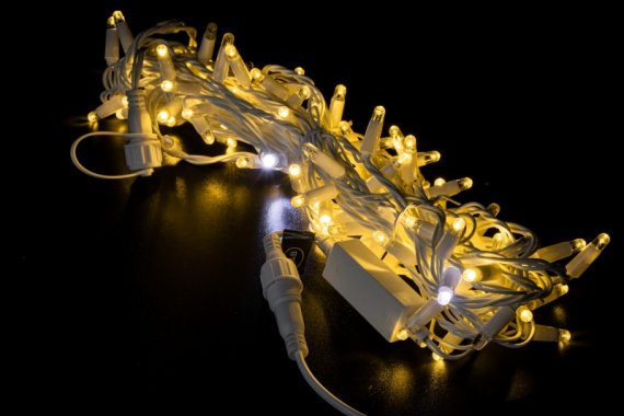 Фотография товара 'Teamprof Светодиодная гирлянда нить 10м, 24В, белая резина 2,3 мм'