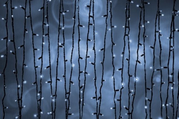 Фотография товара 'Teamprof Светодиодная гирлянда нить 20м, динамика, черный провод, белая'