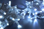 Teamprof Светодиодная гирлянда нить 10м, 24В, статика, белый провод